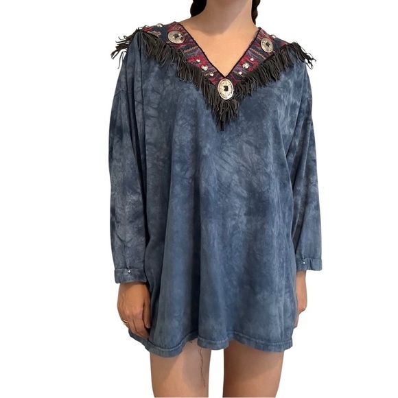 Vintage Western Long Sleeve Shirt Fringe Oversized Rodeo Cowboy Size Extra Large - Picture 9 of 9